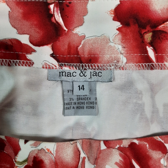 Vintage Mac & Jac Stretch Poppy Print Skirt - Picture 8 of 9